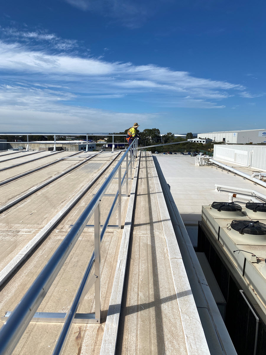 Guardrail roof access installation 2.