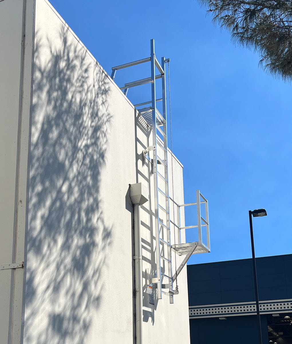 Half ladder roof access installation.