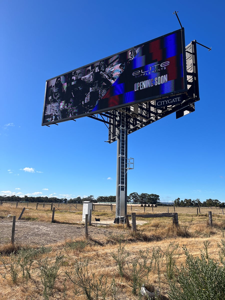 Access ladder to advertising billboard.