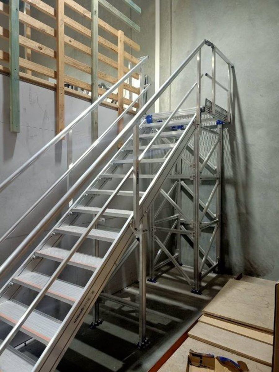Stair access system at Good Guys in Malaga, WA.