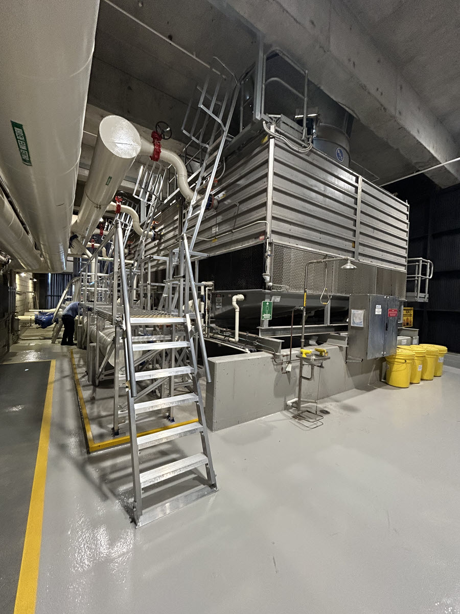 Cooling tower access at QV1, Western Australia.