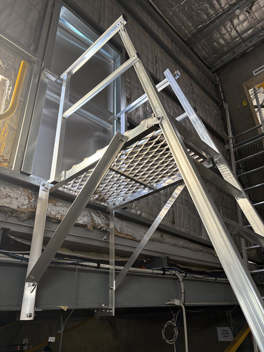 Counter levered platform and step ladder.